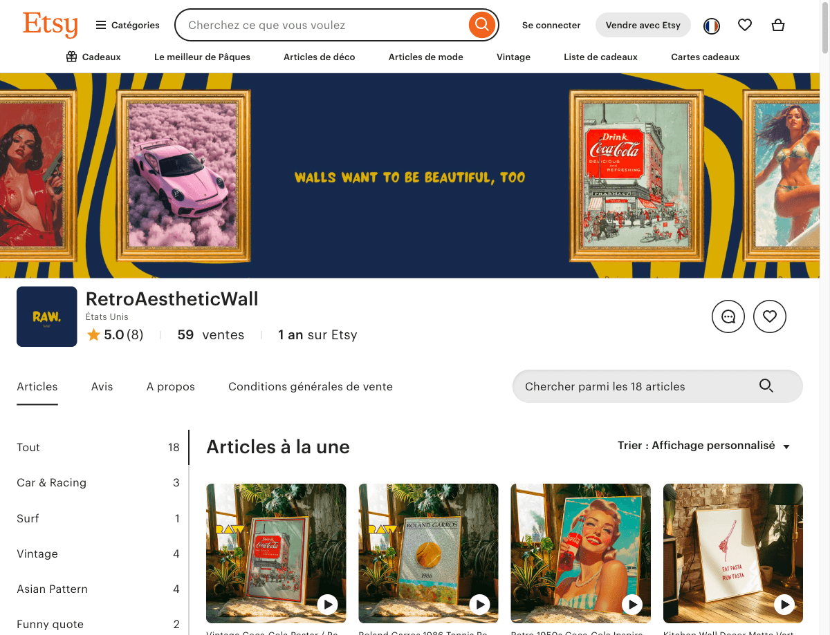 Retro Aesthetic Wall — aperçu produit